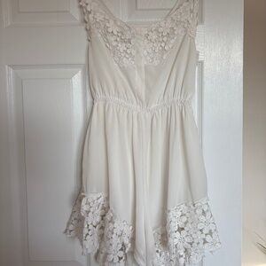 Angel Biba Australian Brand White Floral Romper fits size small